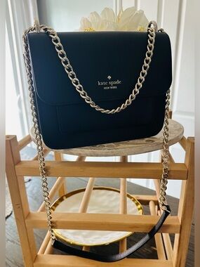 kate spade Black Leather Chain Crossbody Bag